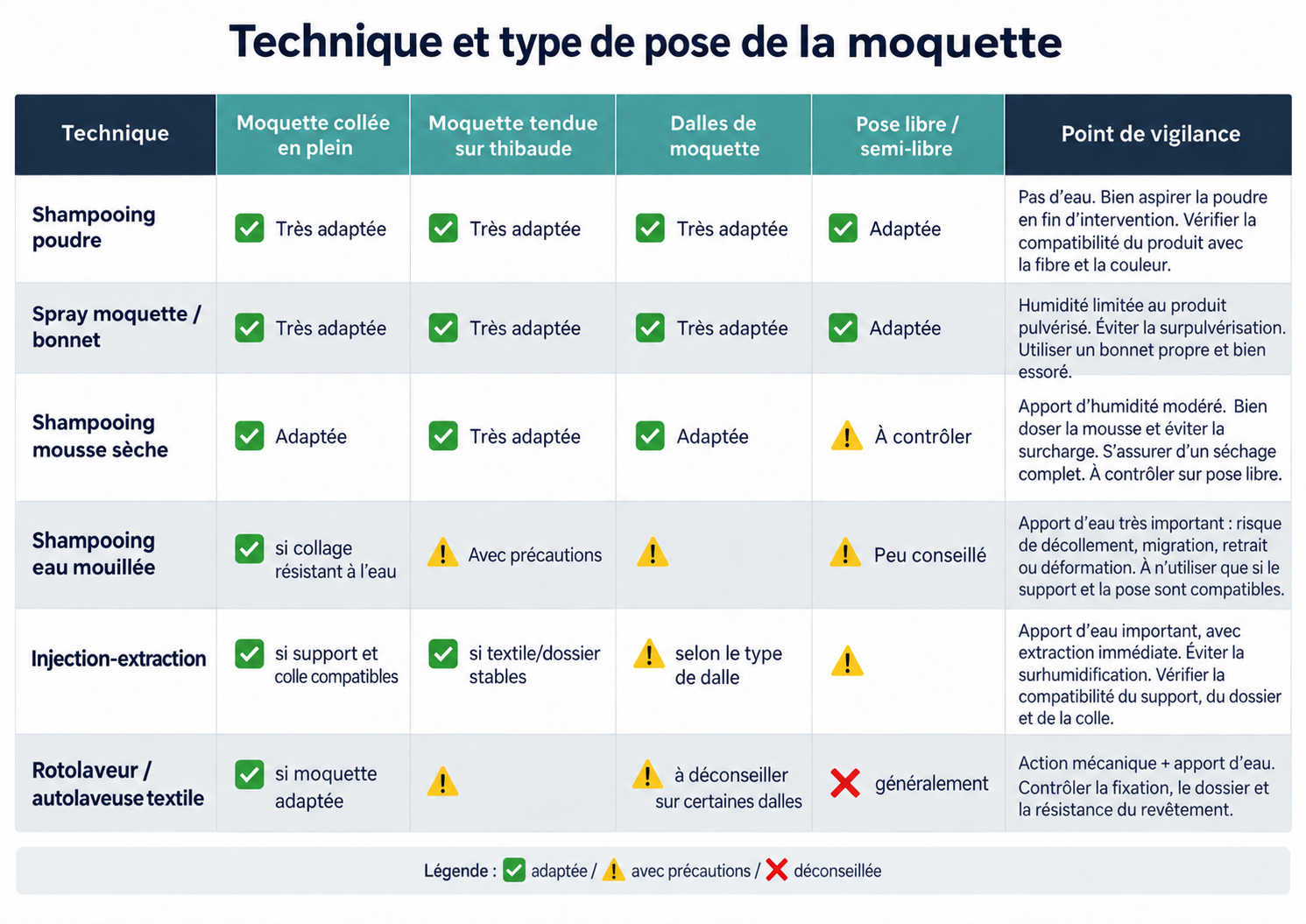 Techniques de nettoyage selon le type de pose de la moquette