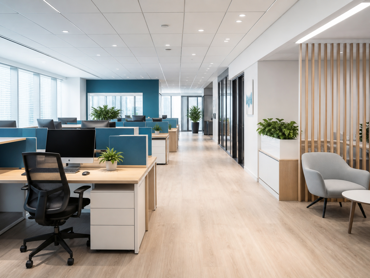 Bureau professionnel propre et entretenu