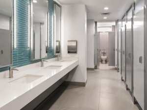 Sanitaires professionnels propres après entretien